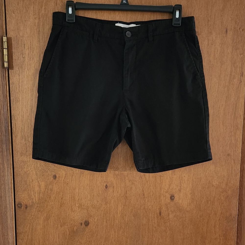 H&M Black Flat Front Shorts Casual Style